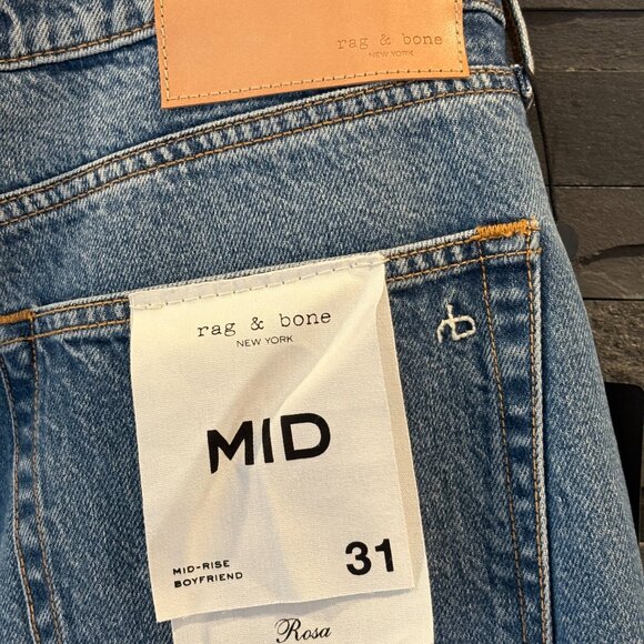 Rag & Bone Mid-Rise Rosa Peony 'Boyfriend' Jeans- Women's Size 31- New with Tags - Picture 9 of 10